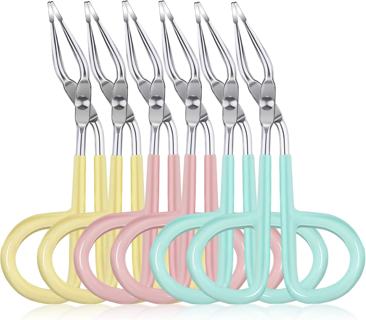 6 Pieces Scissors Shaped Eyebrow Tweezers Clip with Easy