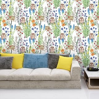 Wallpaper Green Grass Rabbit Peel and Stick W...,