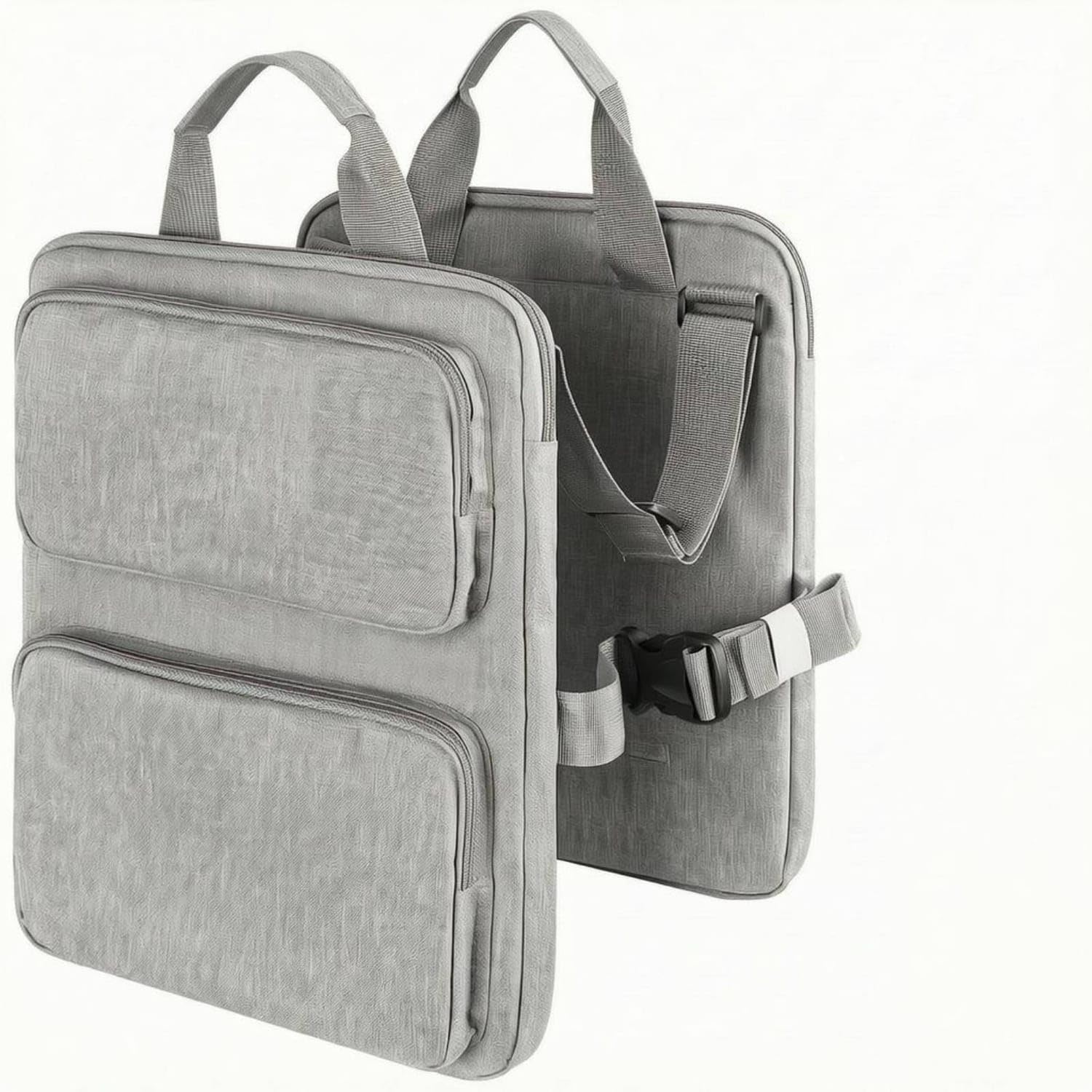 URJIX™ Zippered Pockets Style Luggage a Light Gray | Storage Main Compartment Carry Options Travel Light Gray Style Luggage A-image-0