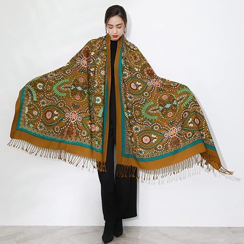 Miniatura 3 de DANA XU 100% Pure Wool Oversize Large Blanket Cashmere Pashmina Soft Dupatta Scarf Shawls And Wraps For Women Evening Dress