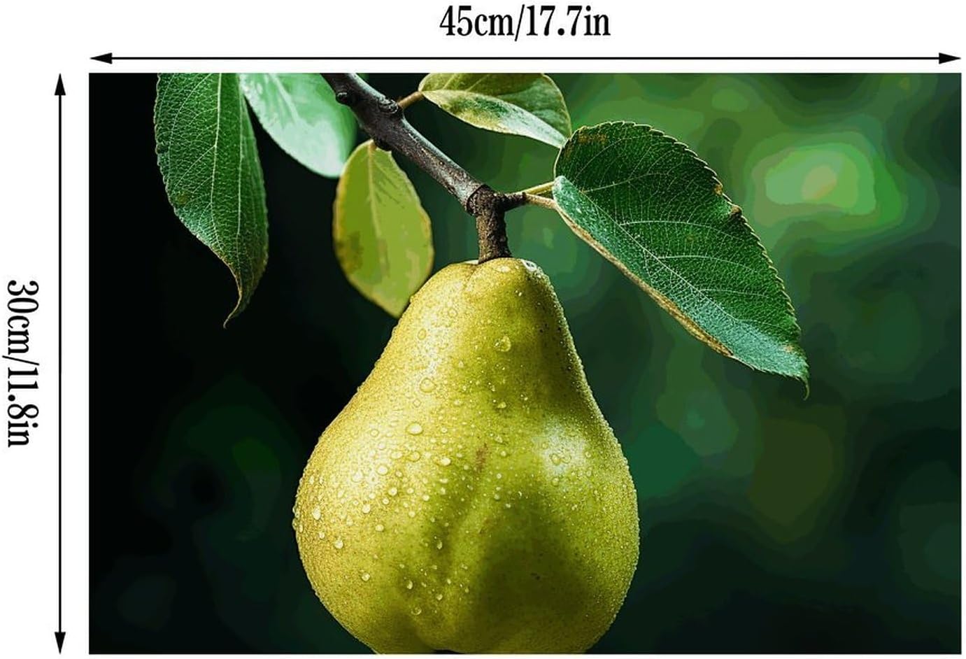 Pears on The Tree Placemats for Kitchen, Personalized Table Mat for Restaurant, Rectangle Place Mats for Weddings, Lightweight Food Mat 30x45cm*6 for Party, Hotel, Dining Table image 2