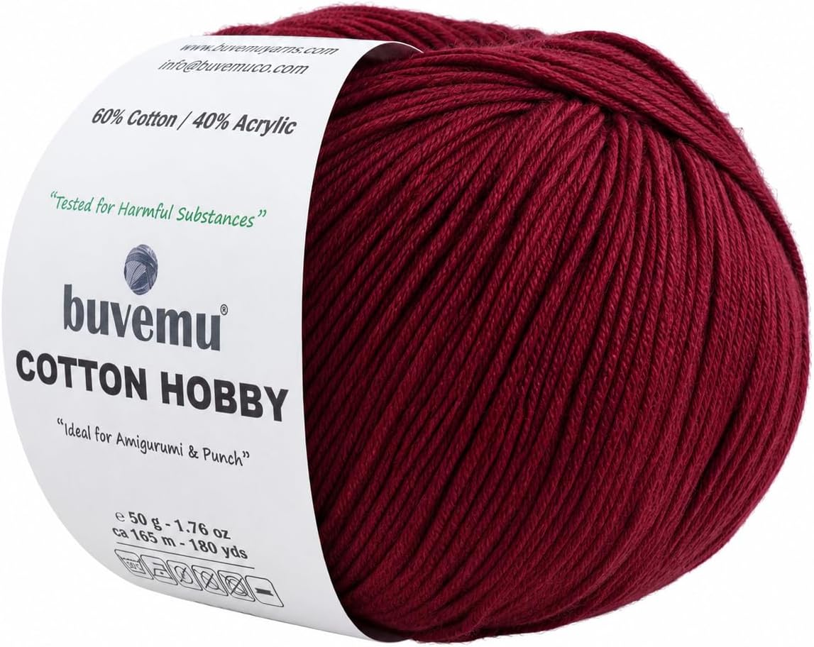 Cotton Hobby Fine #2 Yarn for Amigurumi, Crochet & Knitting, Optical White