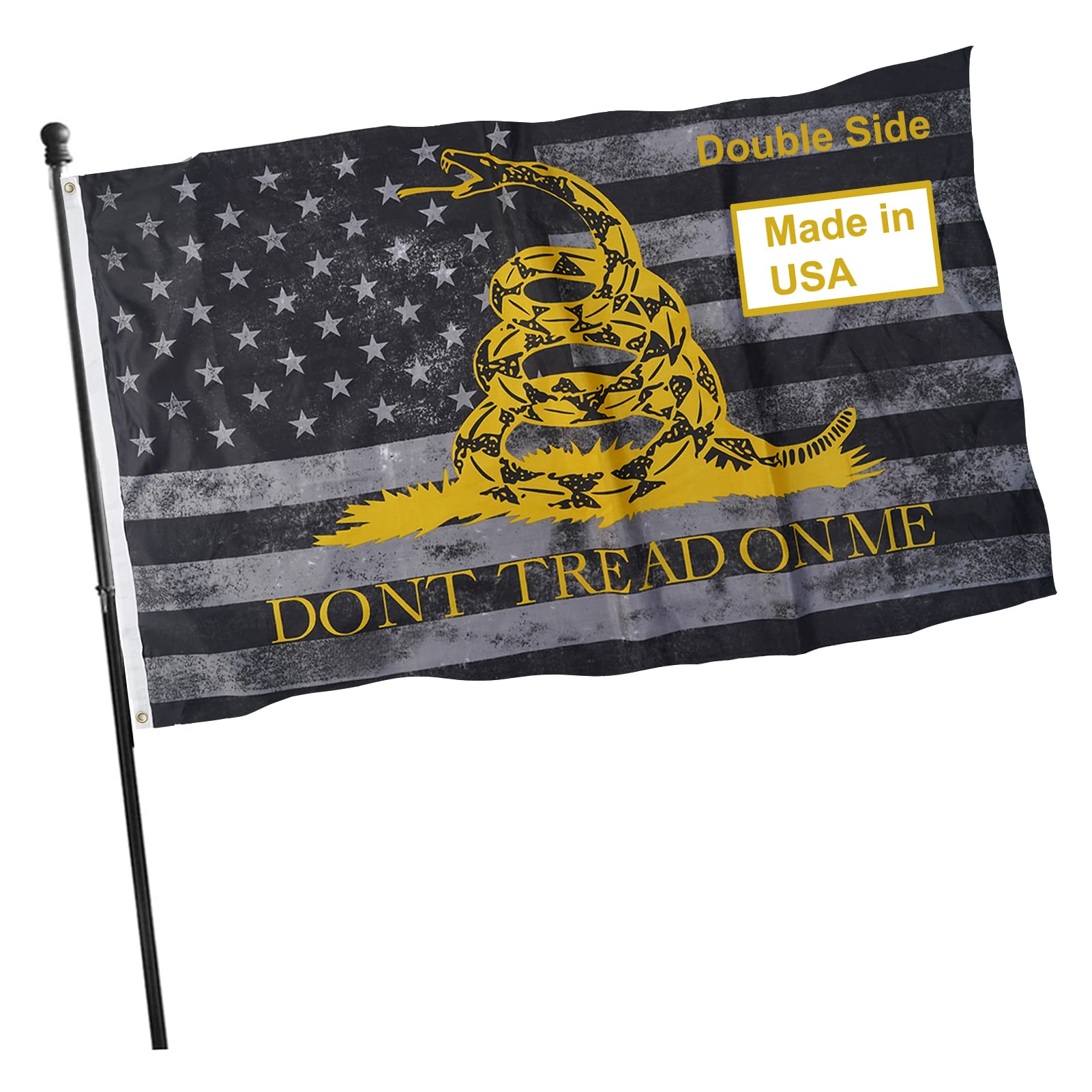 Amazon.com : TOPFLAGS Dont Tread on Me Flag Double Side American Flag- Made  in USA Don't Tread on Me Gadsden Flags 3x5 Outdoor (Grey) : Patio, Lawn &  Garden