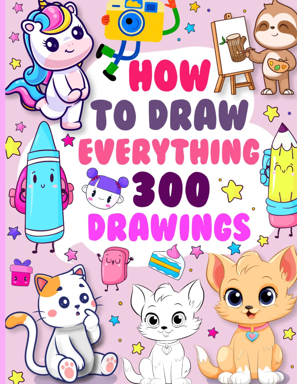 How to draw everything 300 drawings: comprehensive drawing and coloring book featuring 300 unique illustrations to inspire creativity and teach drawing techniques for all ages.