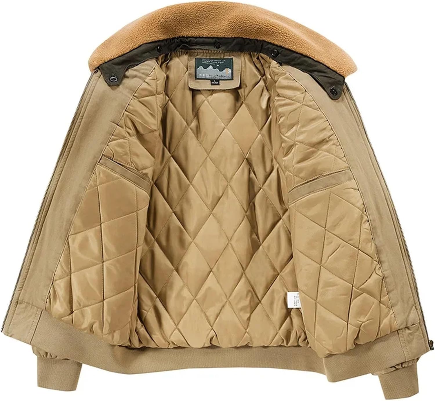 Mens Fashion Winter Fleece Jackets Cotton Thicker Warm Parkas Cargo Jackets Multi-pockets Coats