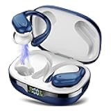 Ear buds Wireless Earbuds Bluetooth 5.3 Headphones 60hrs Playtime with Digital Display Sports Wireless Headphones with Earhook Deep Bass IPX7 Waterproof Over-Ear Earbuds for Android iOS Workout Blue