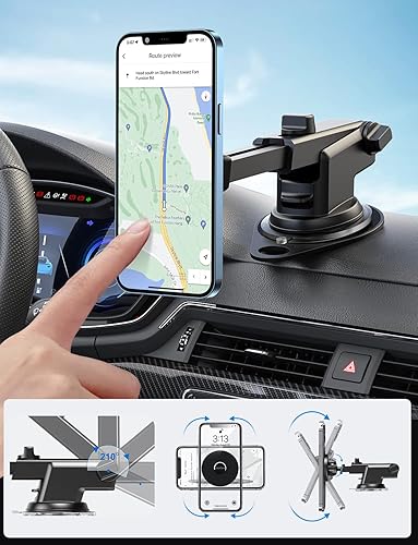 Miniatura 7 de Soporte magnético para teléfono de brazo largo para parabrisas de coche, salpicadero, ventilación de aire, compatible con soporte de coche MagSafe