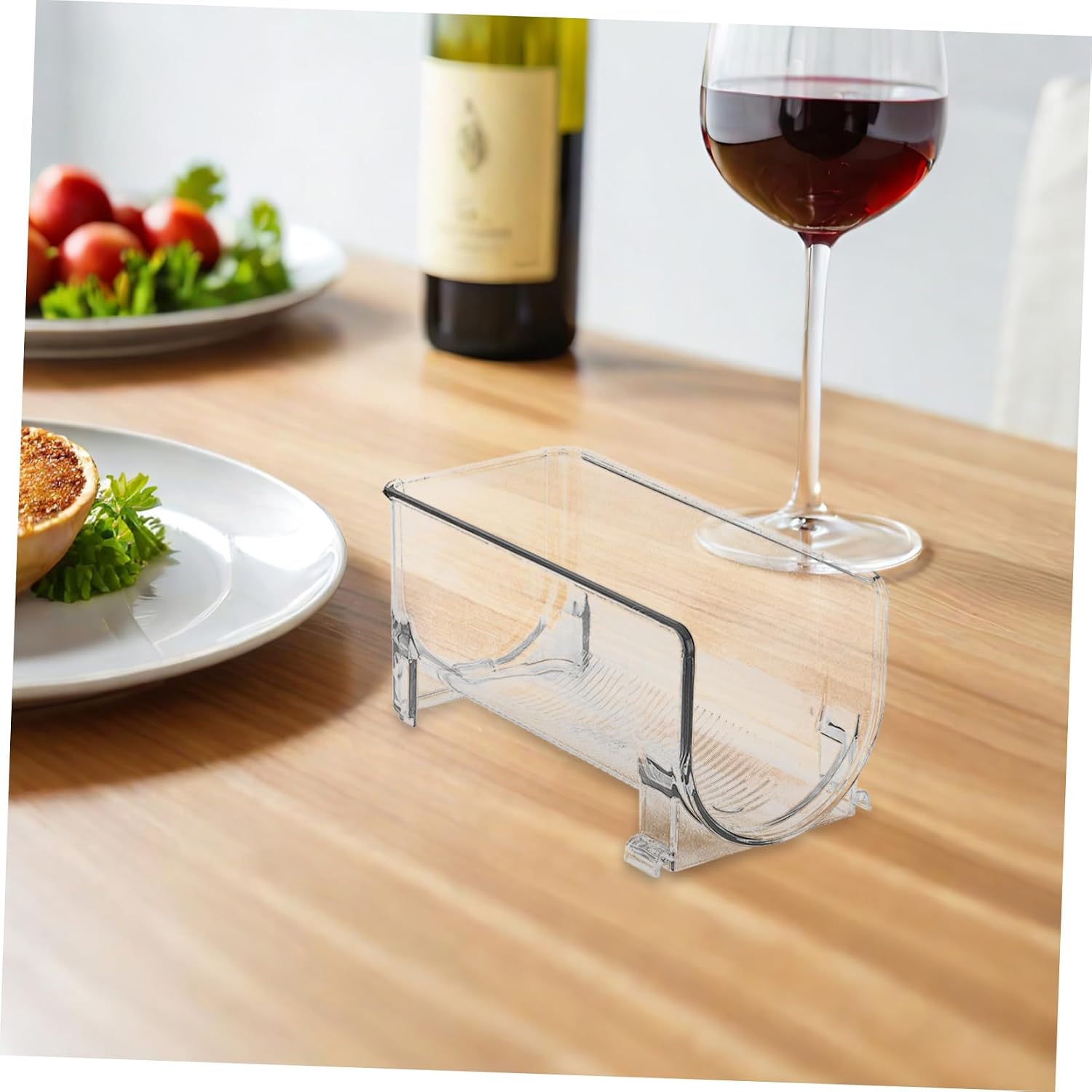 Garneck 2pcs Stackable Drawer-Type Wine Holder Transparent Wine Rack for Organizing Bottles for Home Bars Parties and Events