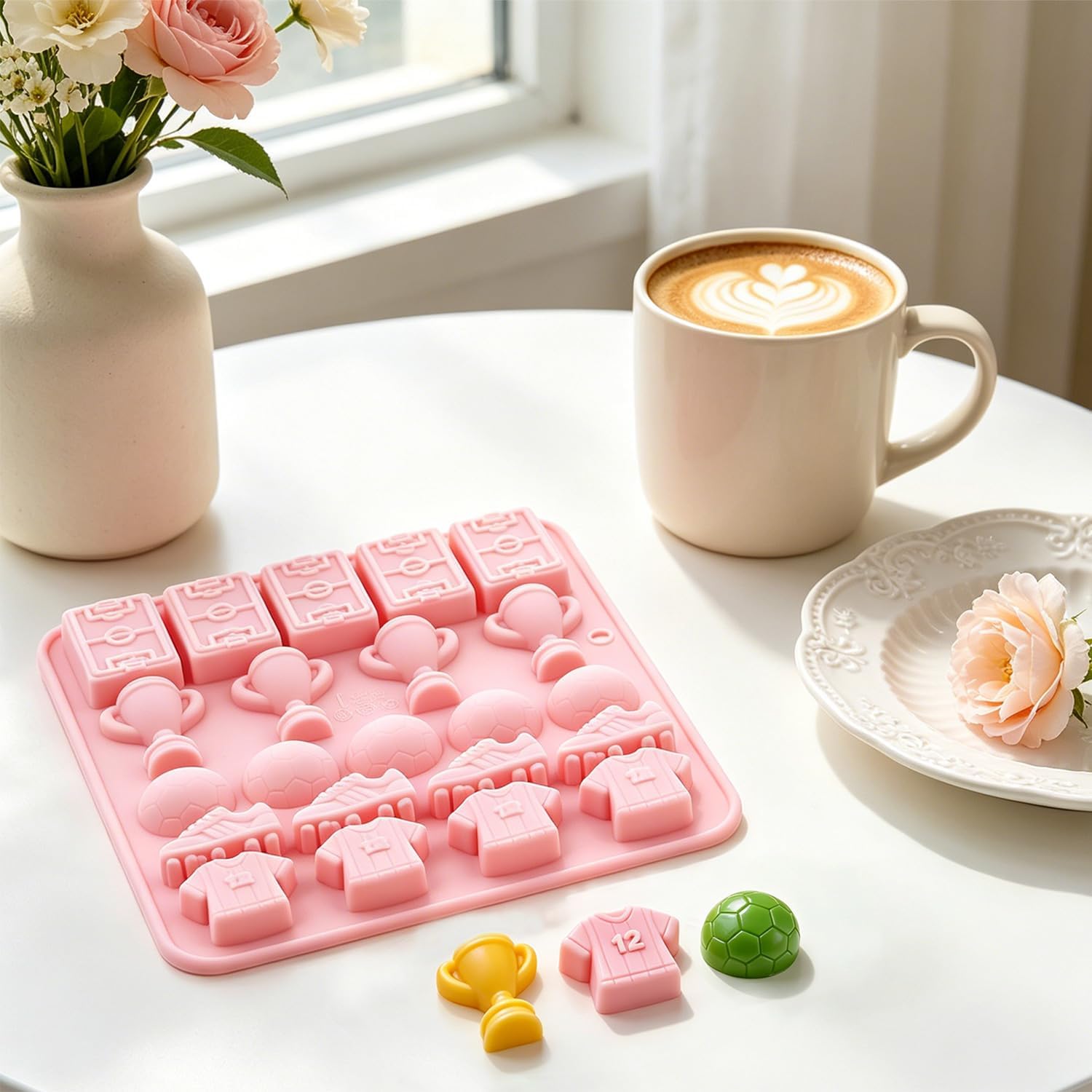 22 Cavity Soccer Theme Silicone Candy Molds image 2