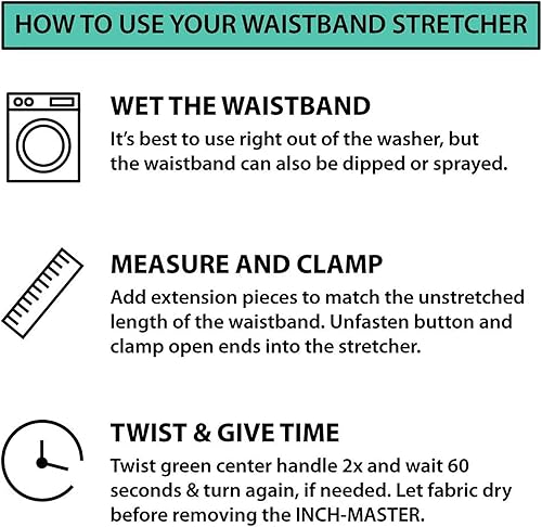 Miniatura 5 de FootFitter INCH-Master - Estirador de cintura unisex fácil de usar jeans extensibles y elásticos pantalonespantalones pantalones cortos y faldas
