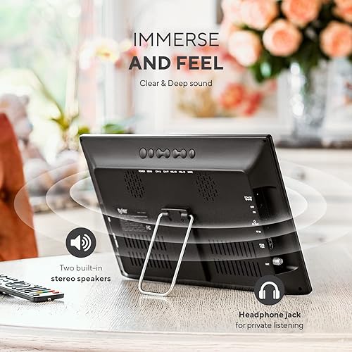 Miniatura 4 de Tyler Monitor LCD portátil de 13 pulgadas con batería con capacidad inalámbrica HD-TV, HDMI, ranura SD, USB, RCA, ACDC, radio FM, cargador de coche,