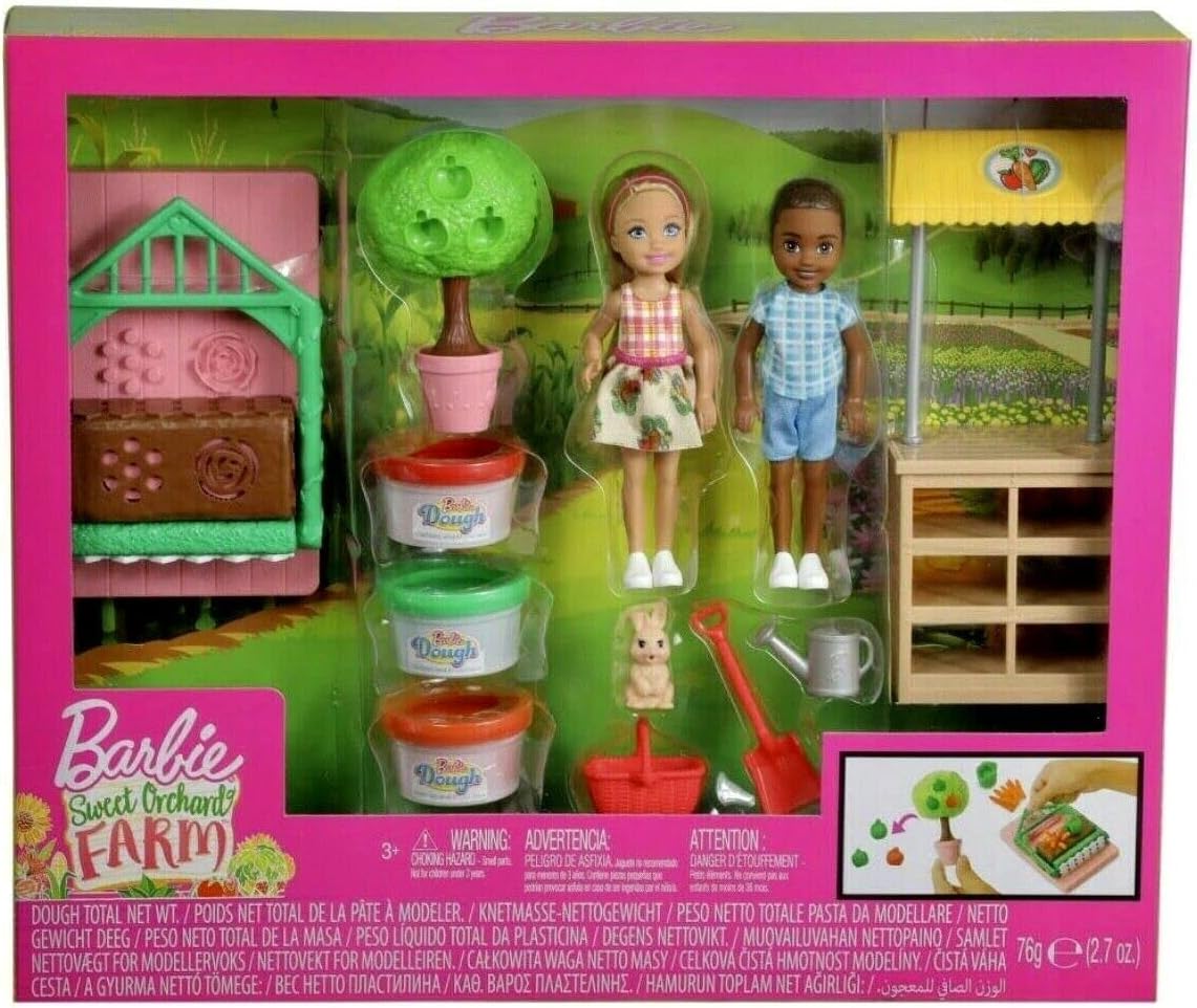 Barbie Sweet Orchard Farm Chelsea Doll & Friend, Veggie Garden Playset