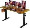 ErGear Electric Height-Adjustable Standing Desk, Office Work Table, Standing Desk, Width 63 in 160 cm, Load Capacity 176 lbs 80 kg, Height Memory Function, Automatic Height Adjustment, Silent