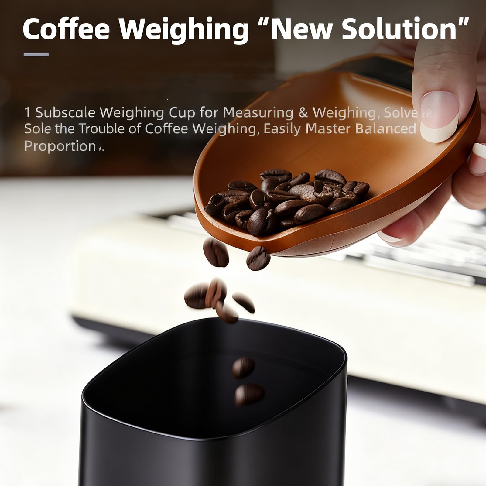 Bilancia digitale da caffè con display a LED, scala dosatrice digitale per caffè, ricaricabile USB-C, alta precisione 0,1 g, capacità 500 g, per caffè fatto a mano e uso in cucina