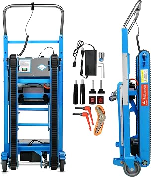Electric Stair Climbing Dolly, 1250W Electric Stair Climbing Hand Truck, 900lbs Load Capacity, 3 Mode Folding Stair Climber Hand Trucks with Telescopic Handle for Moving Furniture Blue