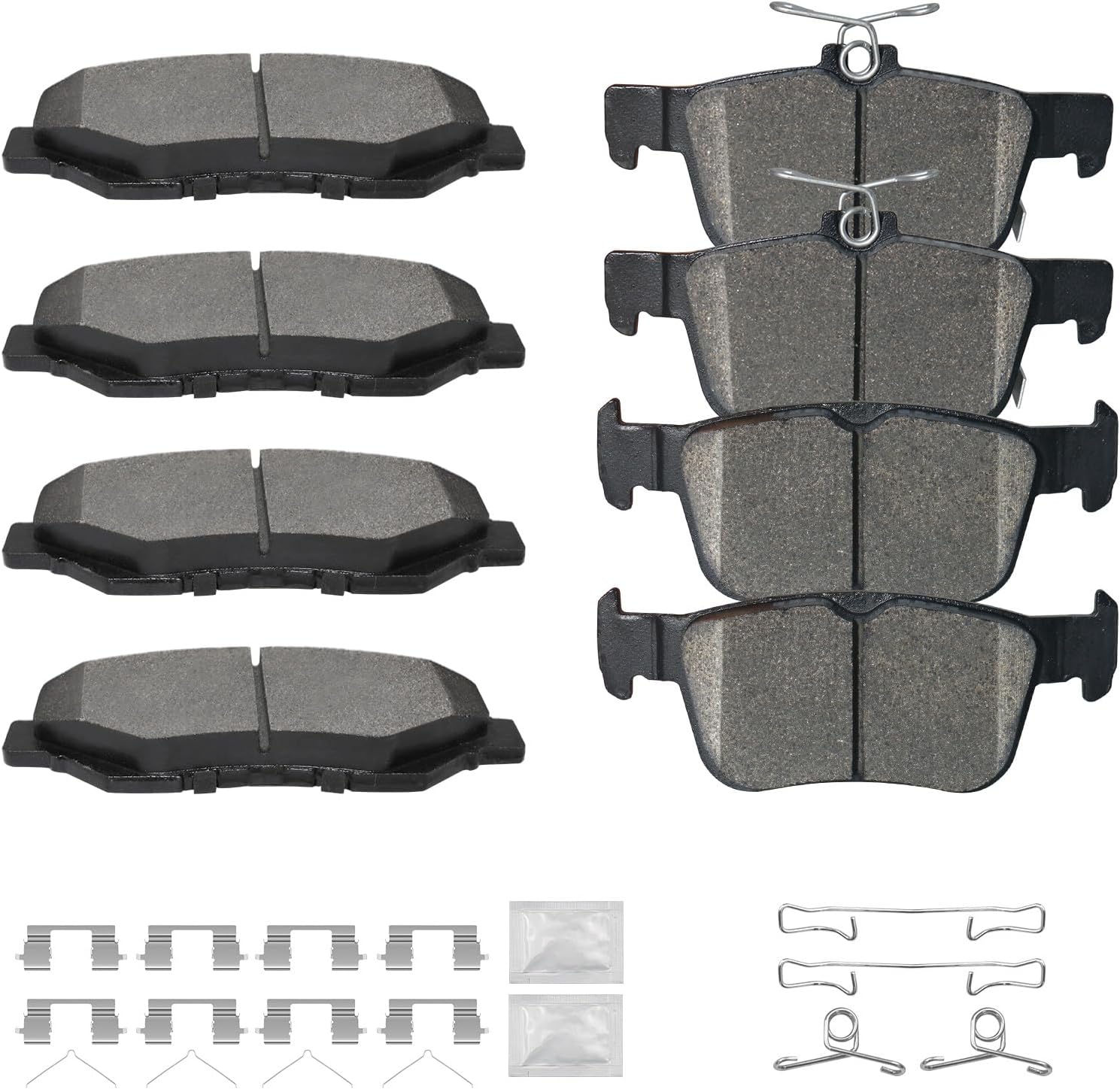 Front and Rear Ceramic Brake Pads Kits with Hardware Fit for Honda Civic 2016 2017 2018 2019 2020 2021