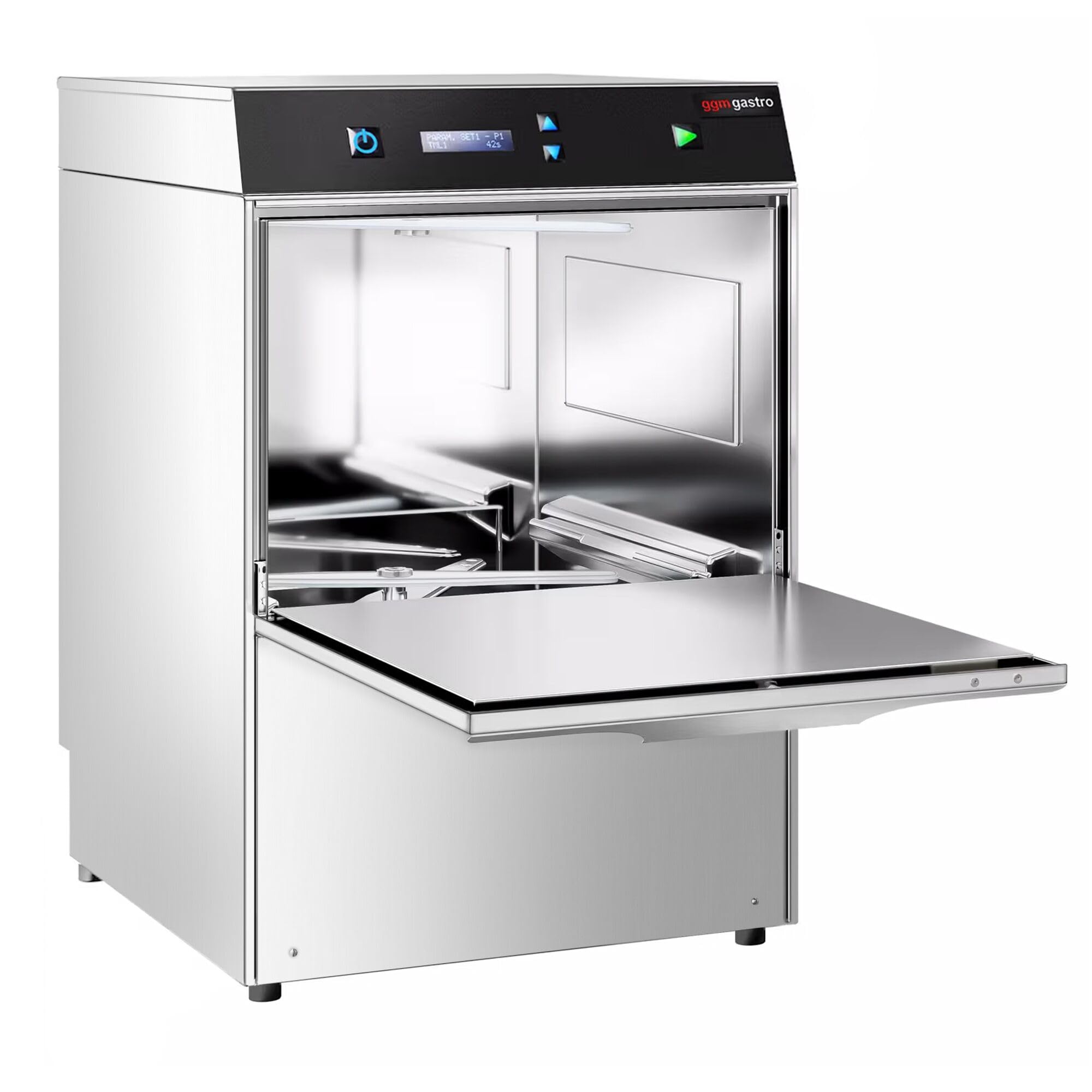 GGM Gastro Gläserspülmaschine 2,97 kW mit Laugenpumpe | Doppelwandige Konstruktion, energieeffizient, intuitive Bedienung, einfache Reinigung, für den gewerblichen Dauereinsatz