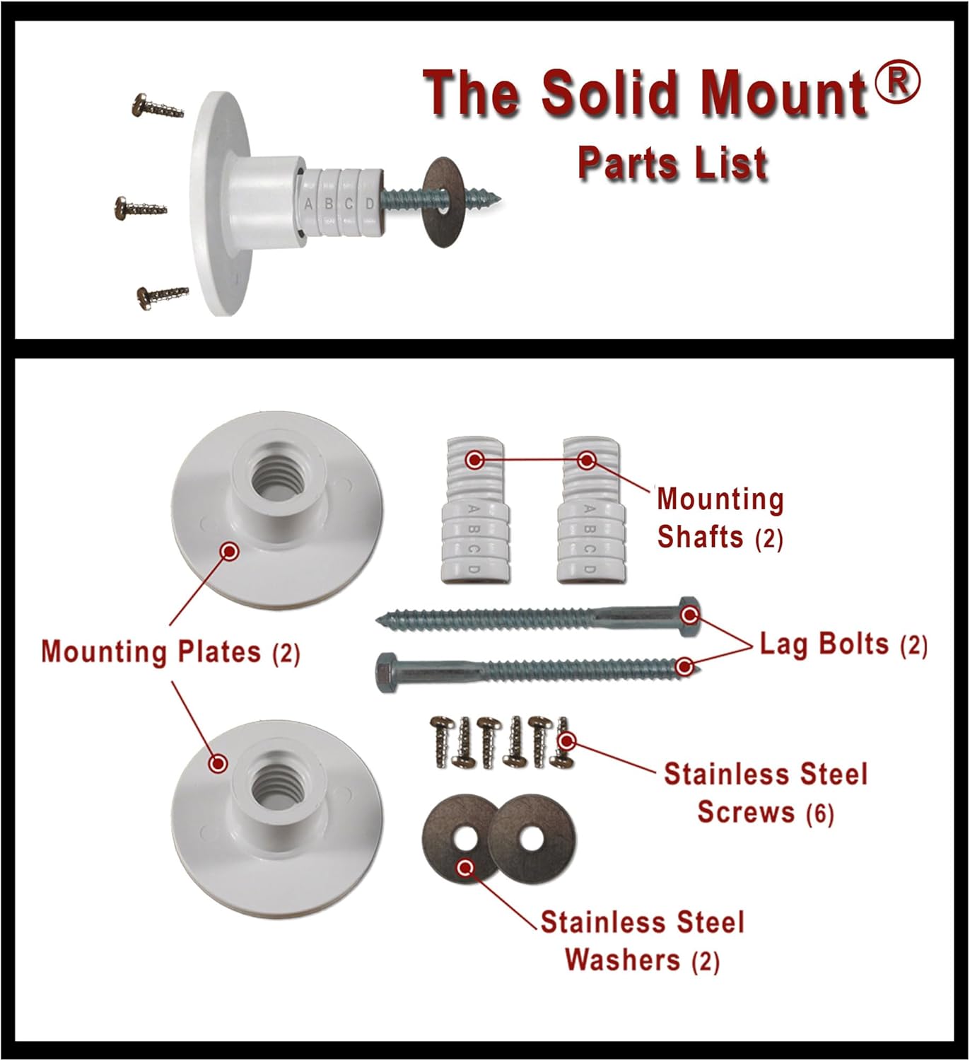 Grab Bar Mounting Kit for Fiberglass Showers, The Solid Mount Structural Stud Anchoring System, One-Piece Adjustable Spacer, Prevents Rotation & Uneven Compression, Made in USA (Grab Bar Not Included)