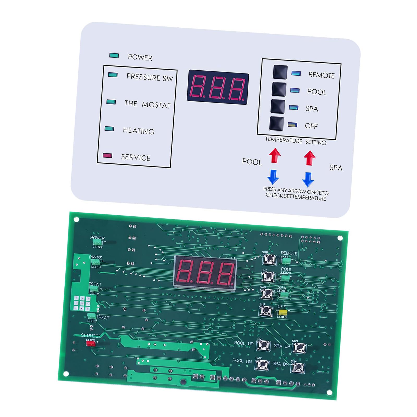 Placa de repuesto con regulador de temperatura digital, pantalla LCD para calentadores de piscina o spa LN TSI200 250 Series Regulador digital para piscinas