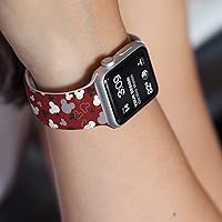 Vista 4 de Correa de silicona de dibujos animados compatible con Apple Watch de 1.496/1.575/1.614/1.654/1.732 pulgadas, bonitas correas de repuesto para Apple