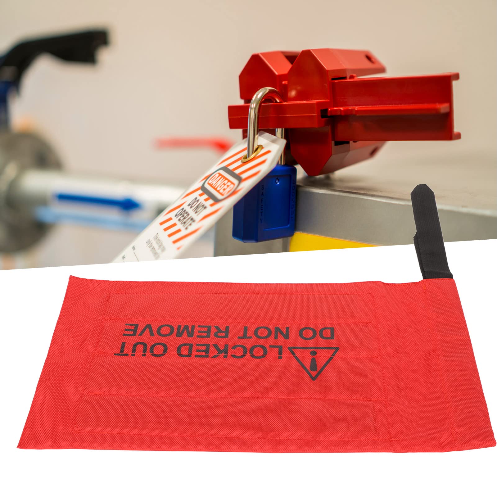 Syrisora ​​Safety Lockout Bag, Verschleißfeste Rote Warnschilder Fahrzeug-Controller-Knopf