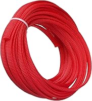 Vista 5 de Bettomshin 1Pc 16.4Ft(5m) Cable Management Sleeve, 5/16"(8mm) Width PET Red Cord Protector, Wire Loom Tube Insulated Split Sleeving for USB Cable