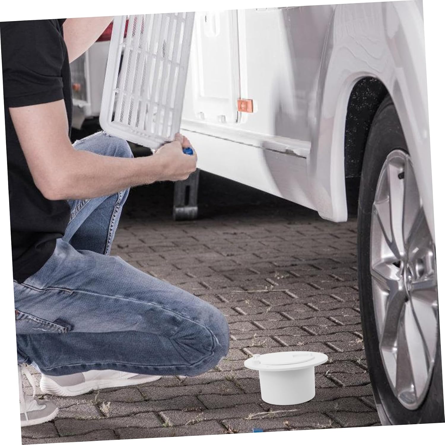 Material Rv Power Cord Cover Rv Accessory Trailer Plug Cover Round Cable Hatch Easy Thread Cable Organizer for Yacht