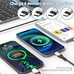 2Pack 4FT Multi Charging Cable ，USB C Splitter Cable，4 in 1 Fast Charging QC3.0 Nylon Braided Charging Cord with 4 Type-C Cable, for iPhone 15 Pro Max/Android and Tablets (USB C Splitter Cable)