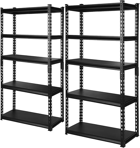 Miniatura 10 de PACHIRA E-Commerce Estantería de garaje de 5 niveles, estante de almacenamiento ajustable resistente para cocina, garaje, oficina, 28 pulgadas de