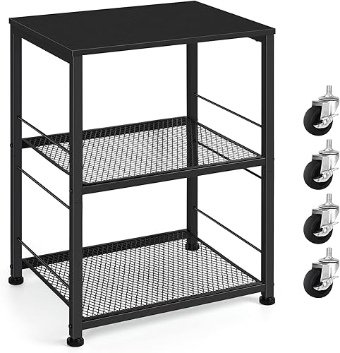 Miniatura 8 de OYEAL Mesita de noche pequeña, mesa auxiliar cuadrada industrial con estante de almacenamiento, mesa auxiliar para sofá de granja para espacios