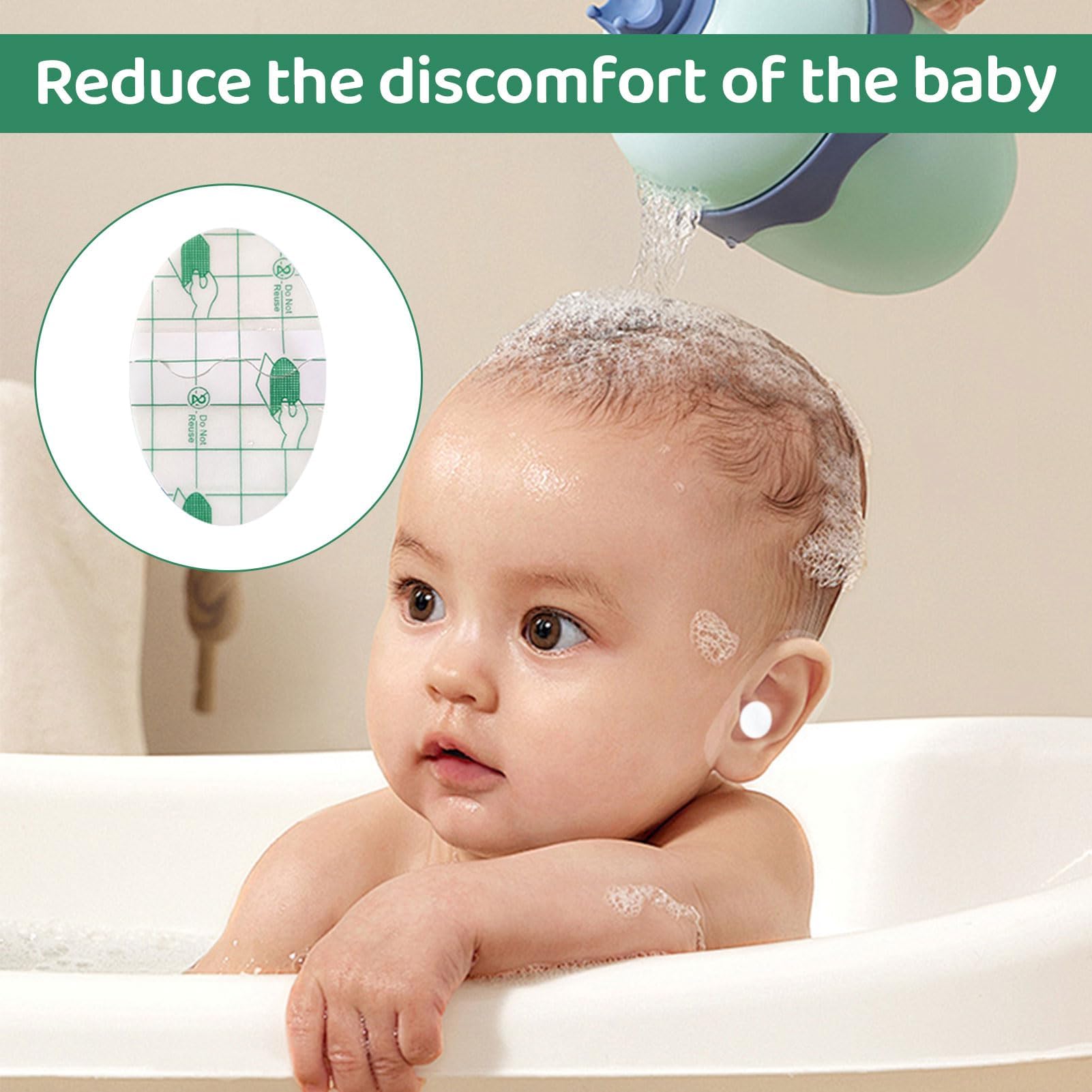 Pansement Oreille Piscine, 100 pièces Protection Oreille Piscine Enfant, Cache Oreille Piscine Enfant, Protège Oreilles Jetables Etanches Sûr pour La Natation la Douche Surf
