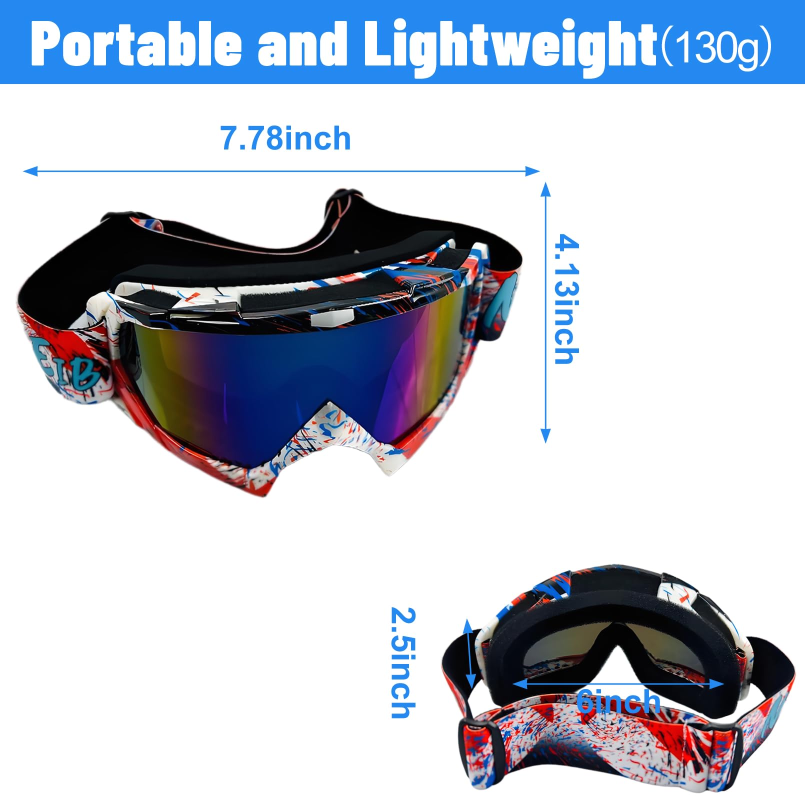 Gafas de motocross, para motocross, cuatrimoto, a prueba de polvo, gafas de esquí