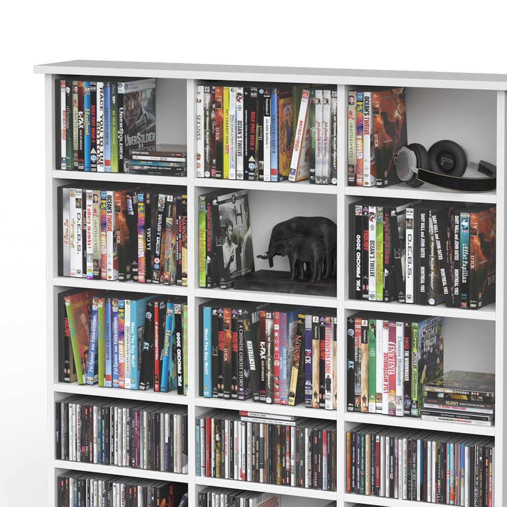 Vicco Scaffale porta cd Jukebox, Bianco, 105.4 x 136 cm