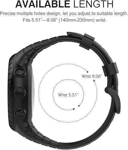 Miniatura 4 de Suunto Core Watch Band, Moko Classic Sustitución suave Muñequera con cierre de metal y negro hebilla para Suunto Core  Reloj Inteligente, Fits