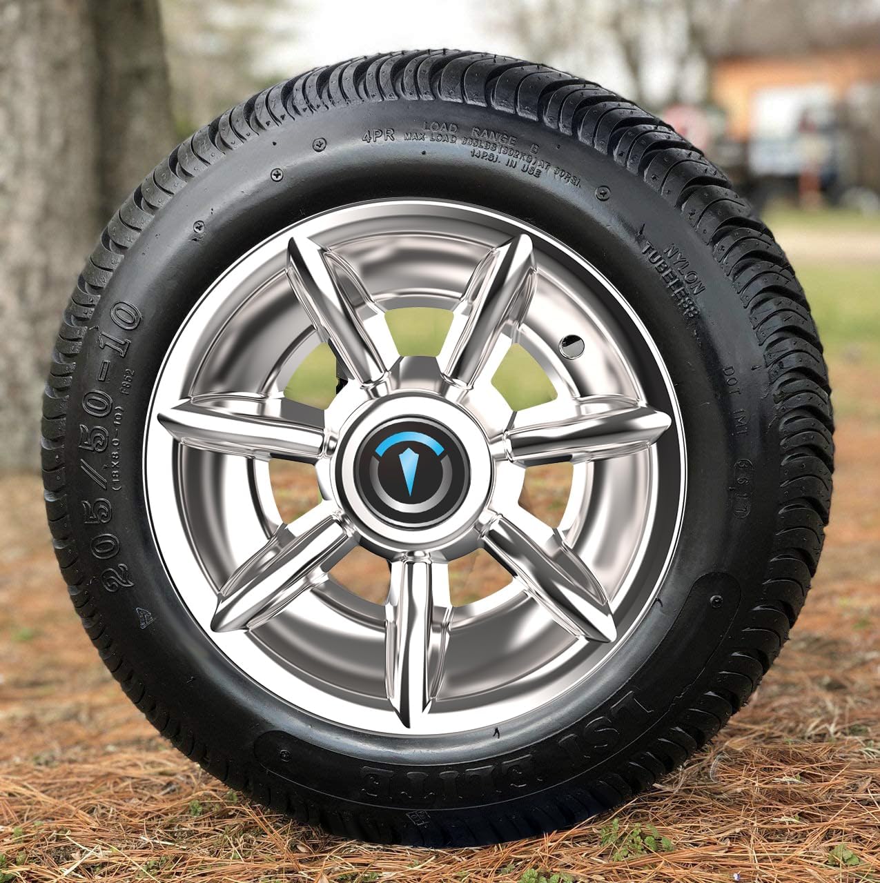 golf cart wheel covers 10 inch,improved 7 spoke chromed hub caps for club car/e-z-go/ya/star car/excar/icon and other most models golf cart (set of 4)