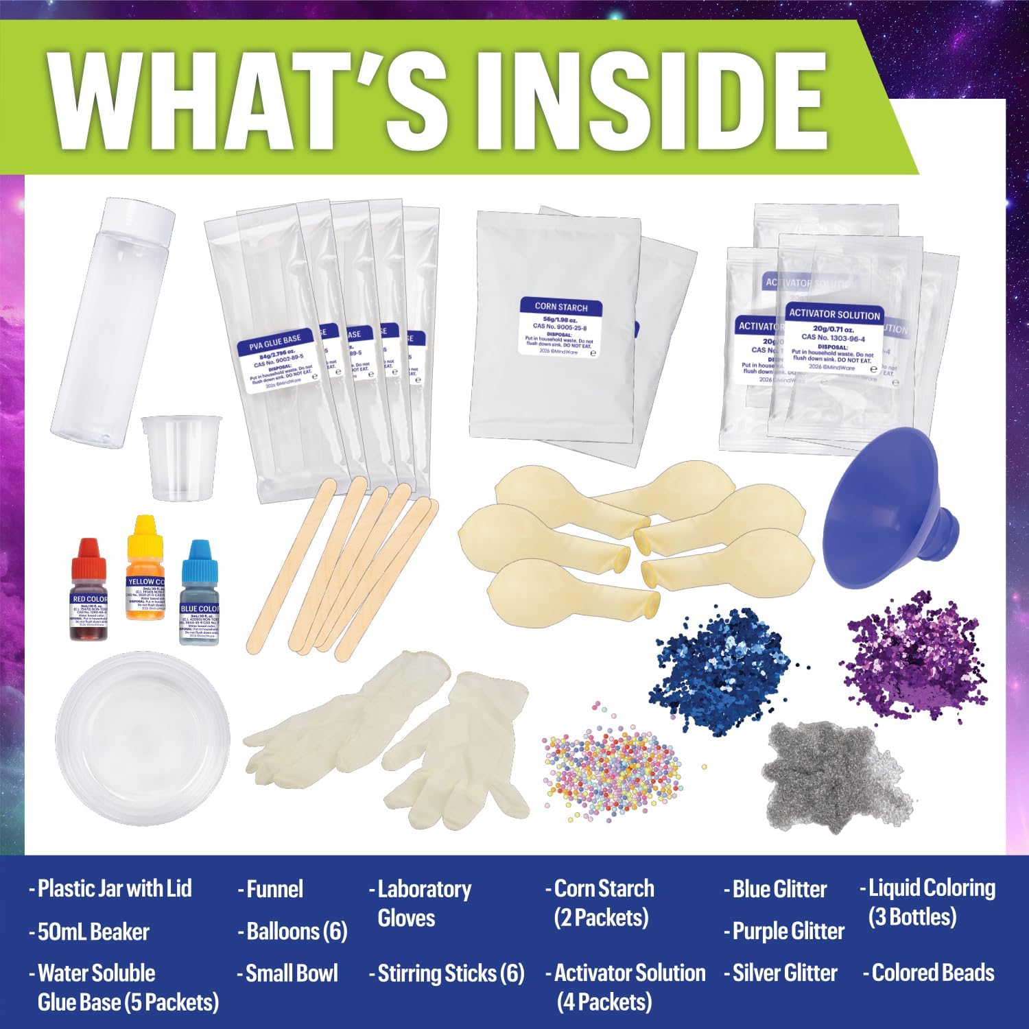NOVA Squishy Ball Lab by MindWare – Make Your Own Slime & Oobleck Stress Balls, Explore Polymers & Non-Newtonian Fluids, Hands-On STEM Chemistry Kit for Kids, Ages 8+