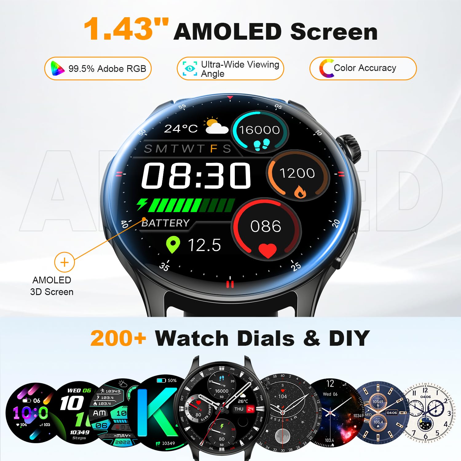 Smart Watch for Men Women Fitness: Waterproof Running Digital Mens Watches Step Pedometer Tracker Make Answer Call Smartwatch Android Phone iPhone Samsung Compatible SpO2 Sleep Heart Rate Monitor