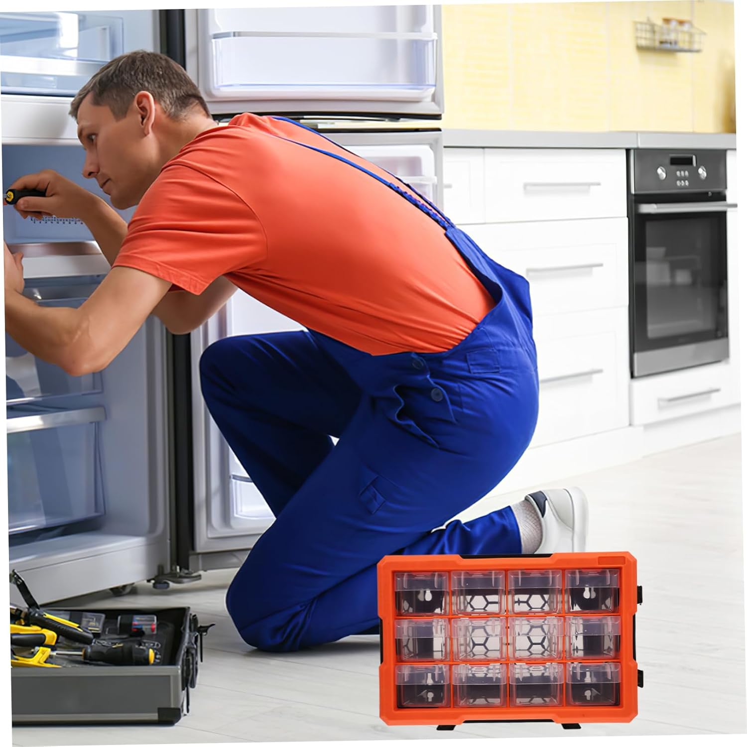 Vaguelly Electronics Screw Organizer Storage Box Compartment Design for Efficient Tool and Parts Organization Visibility for Quick Access for Workshop and Garage Use