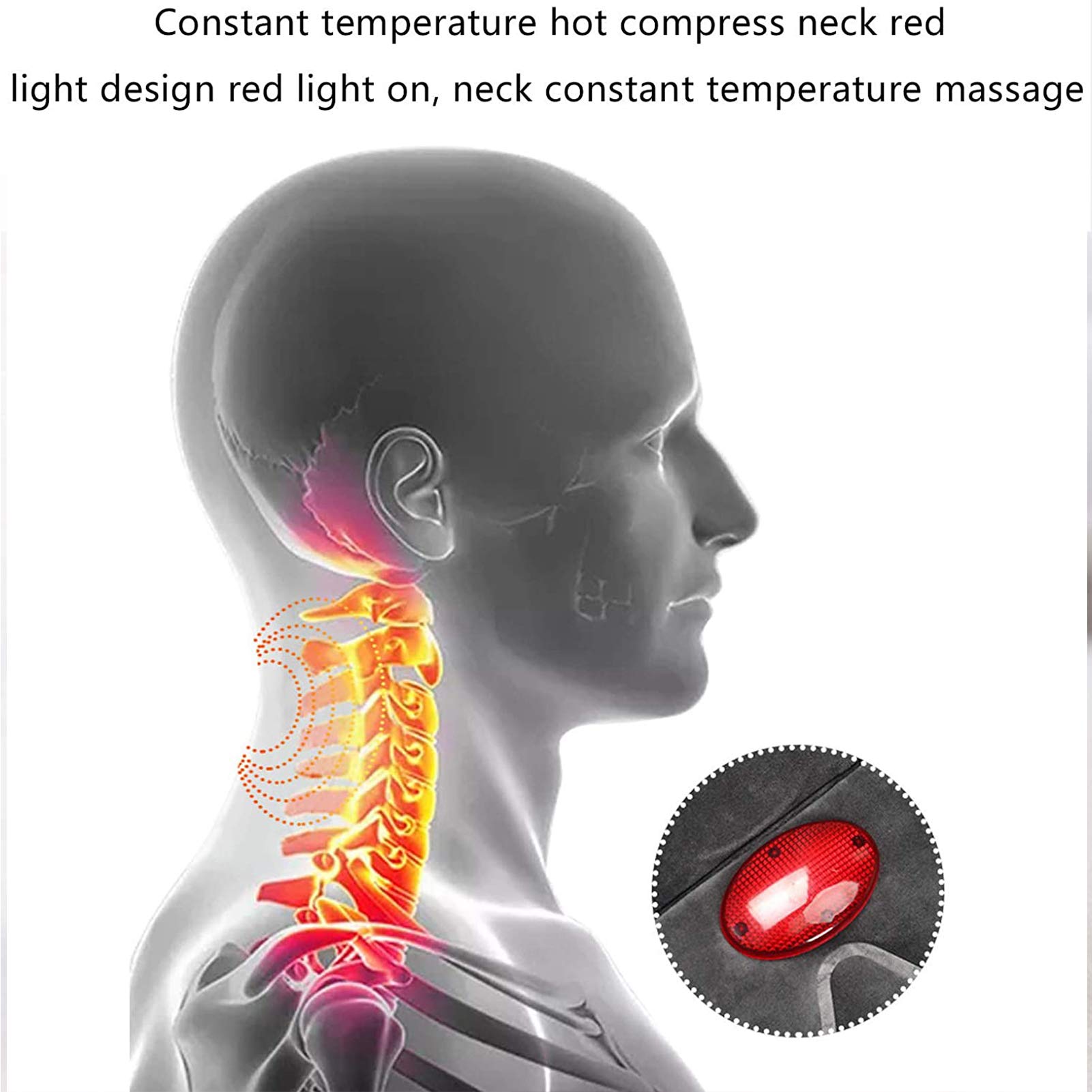 Rückenmassage-Matratzenauflage mit 10 Vibrationsmotoren, Heizkissen, lindert Nacken-, Rücken-, Taillen- und Beinschmerzen, Heizkissen