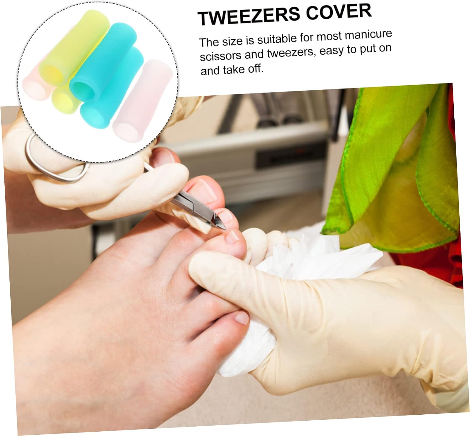12Pcs Silicone Cuticle Trimmer Handle Covers Non Slip Protection Sleeves for Scissors for Beauty Shops Home Use Includes Colors