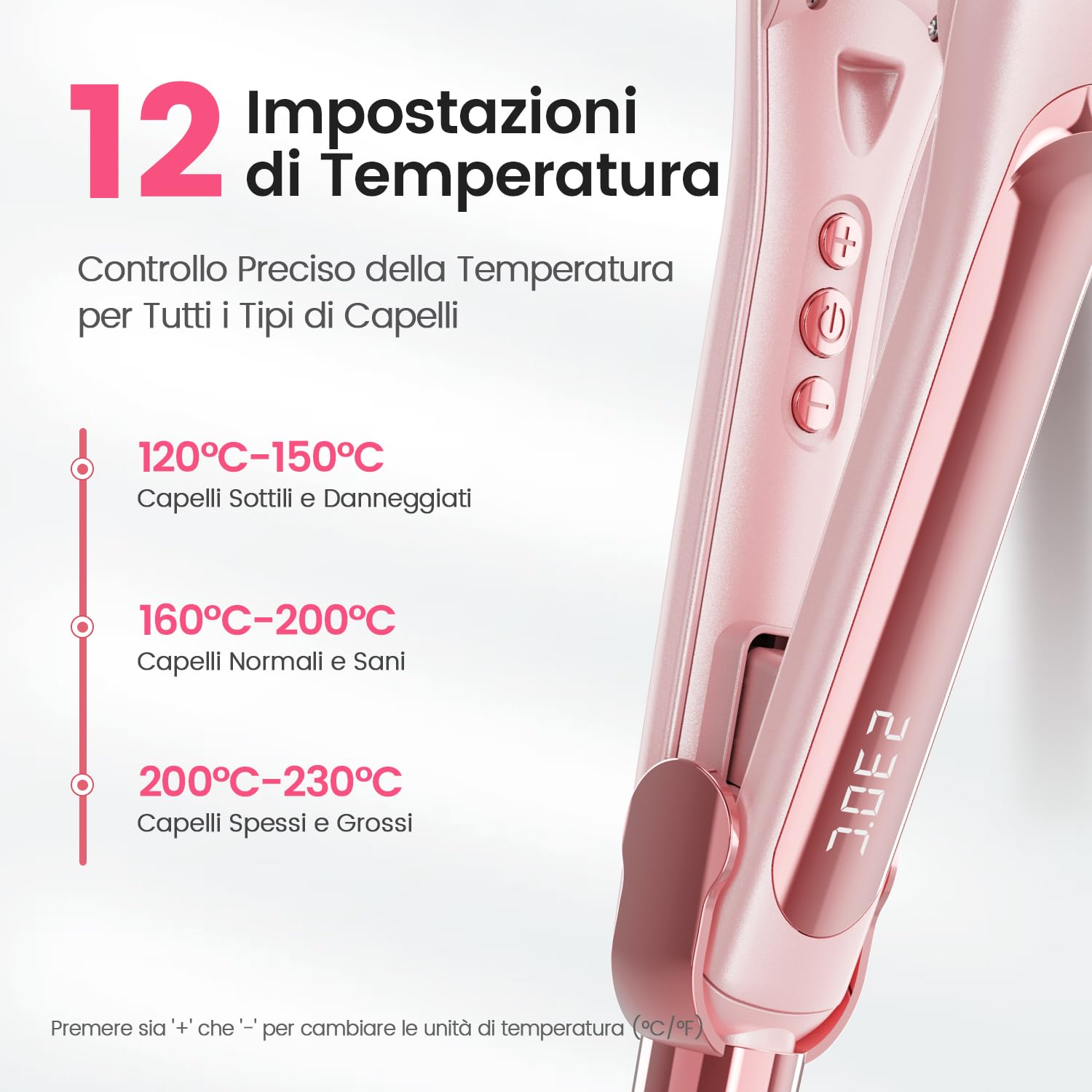 Dekuri piastra capelli, piastra larga 42 mm, piastra per capelli in ceramica a base d'acqua senza attrito per capelli lisci e setosi, piastre capelli professionale per donne