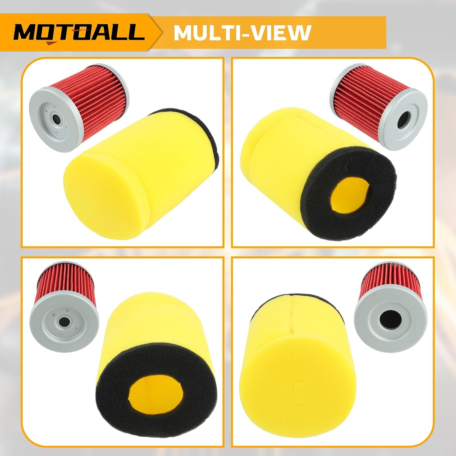 MOTOALL 13781-19B00 Motorcycles Air Filter Set Fit for Suzuki Quadrunner 250 2x4 4x4 1987-2001 for King Quad 300 1991-2002 Replaces 1378119B00