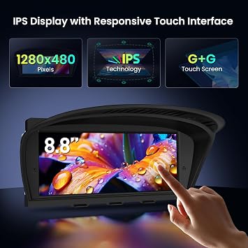 XTRONS Qualcomm 685 Android 14 Car Stereo for BMW E90/E91/E92/E93/E60/E61(2009-2012) CIC System, 8.8 Inch IPS Touch Screen GPS Navigation Support Wireless CarPlay Android Auto Backup Camera (8+256G)