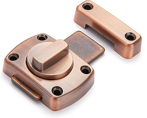 Miniatura 6 de Paquete de 2 pestillos de cerrojo giratorio para puerta de seguridad, cerradura de puerta para mascotas, muebles de gabinete, ventanas, baño,