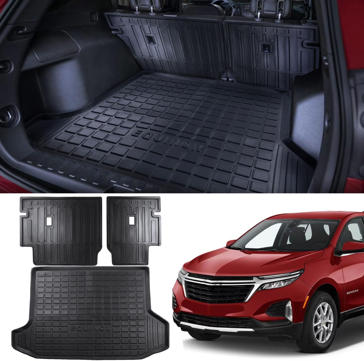 Marretoo All Weather Cargo Mat Backrest Mat Fit for 20182024 Chevrolet Equinox GMC Terrain