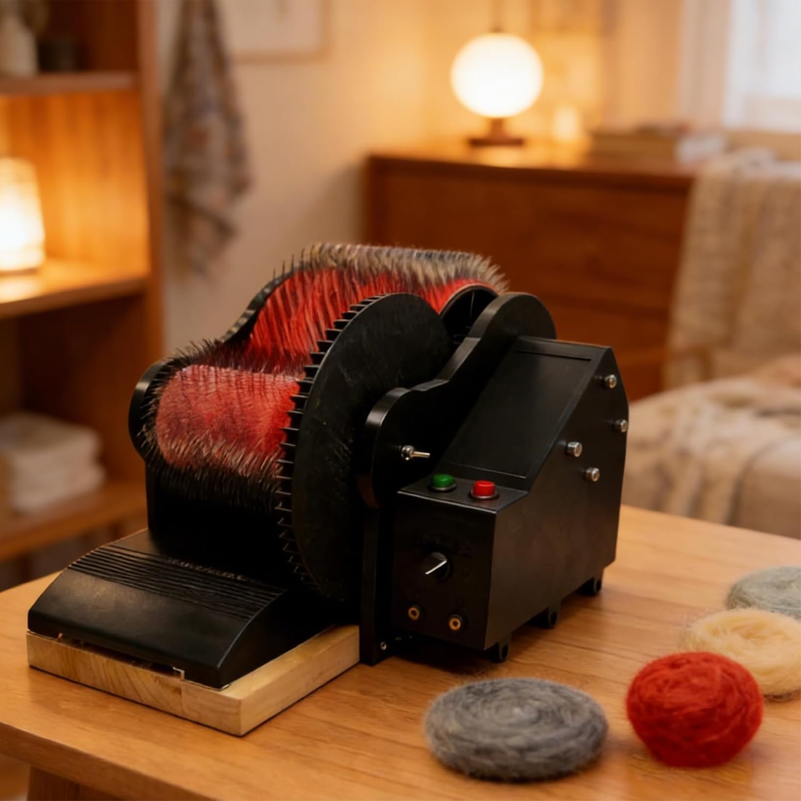 Cardeuse à laine électrique à tambour 56 tr/min pour peignage de fibres