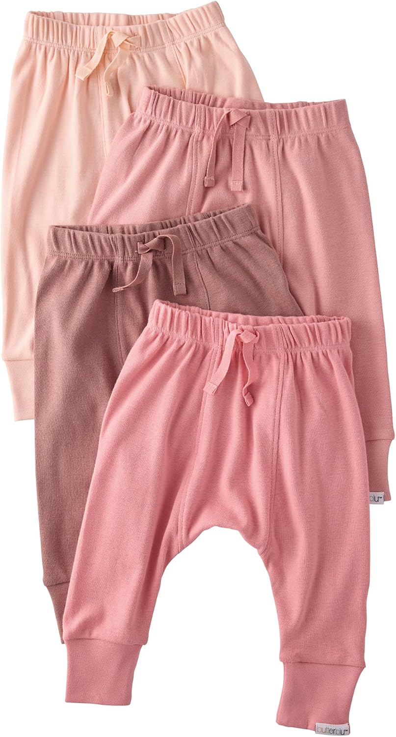 Unisex-Baby Jordan 4-Pack Jogger Pants 100% Organic Cotton Bottoms for Boys & Girls