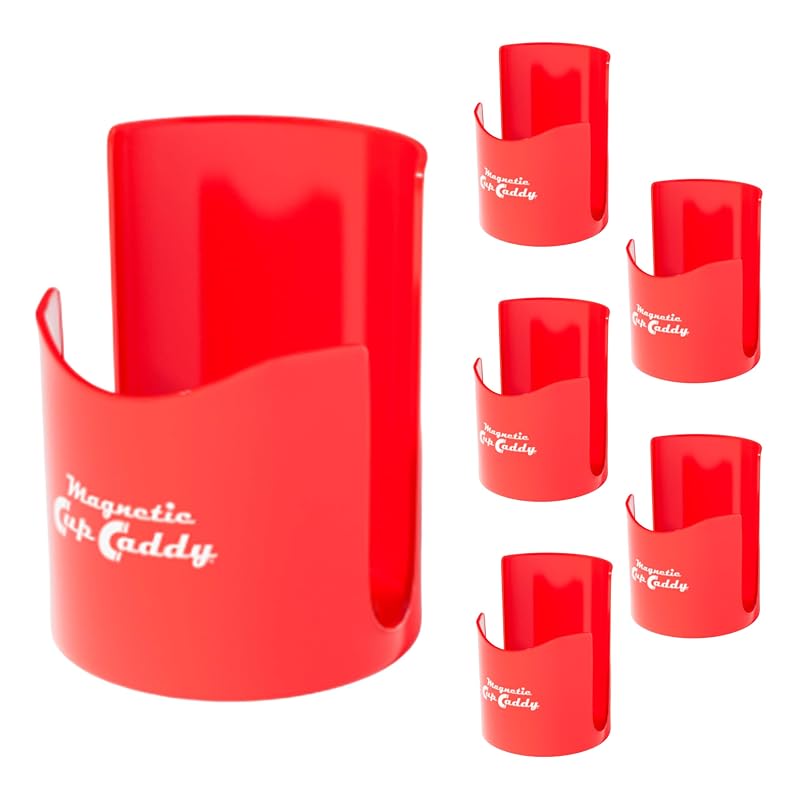 Porta-Copos Magnético Master Magnetics Vermelho para Garrafas, Copos, Latas e Ferramentas Pacote com 6