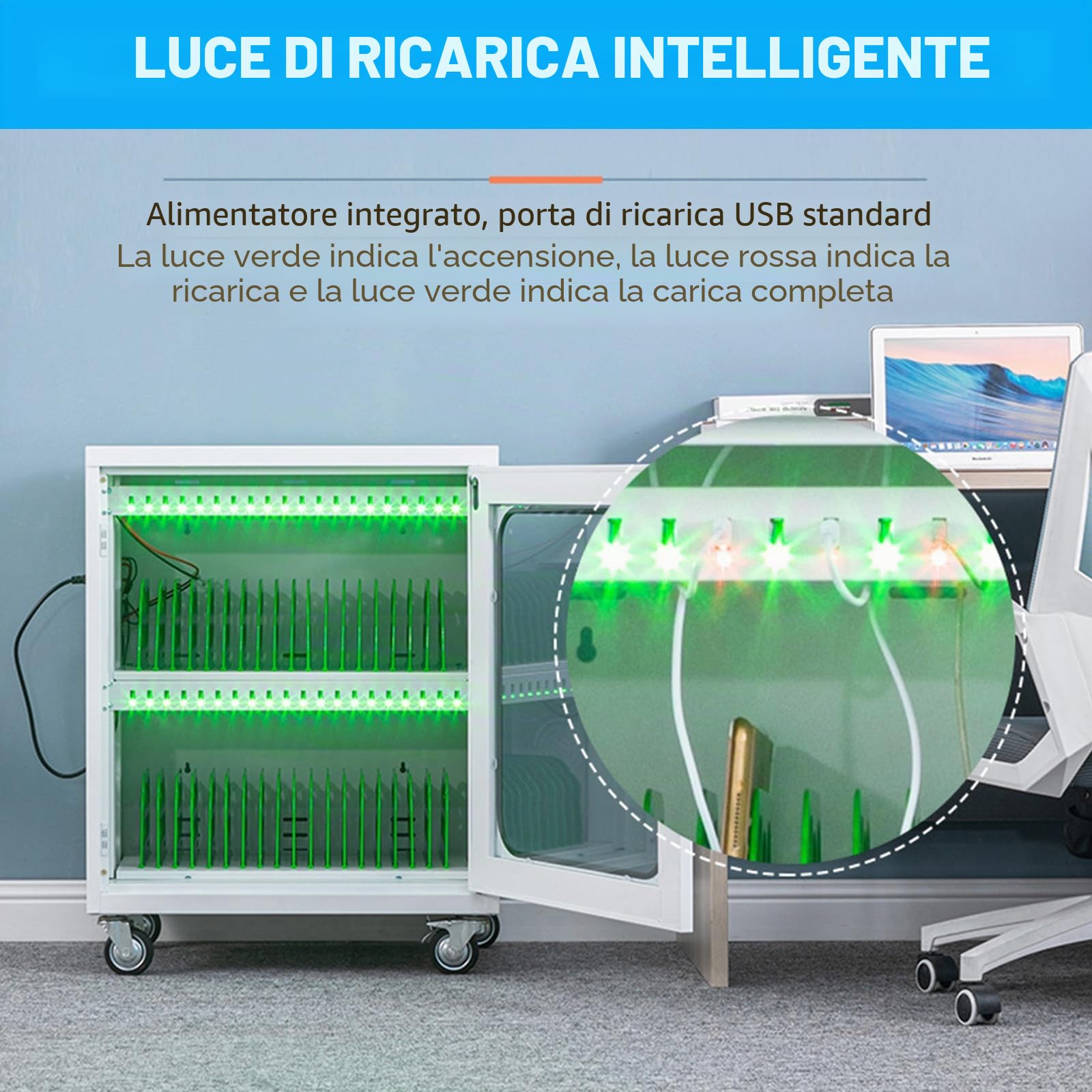 Stazione di Ricarica per Telefono | Armadietto di Ricarica per Telefono da 12/20/30/40/50/60 Slot,Stazione di Ricarica USB,Slot Suddivisi Singolarment 12slots