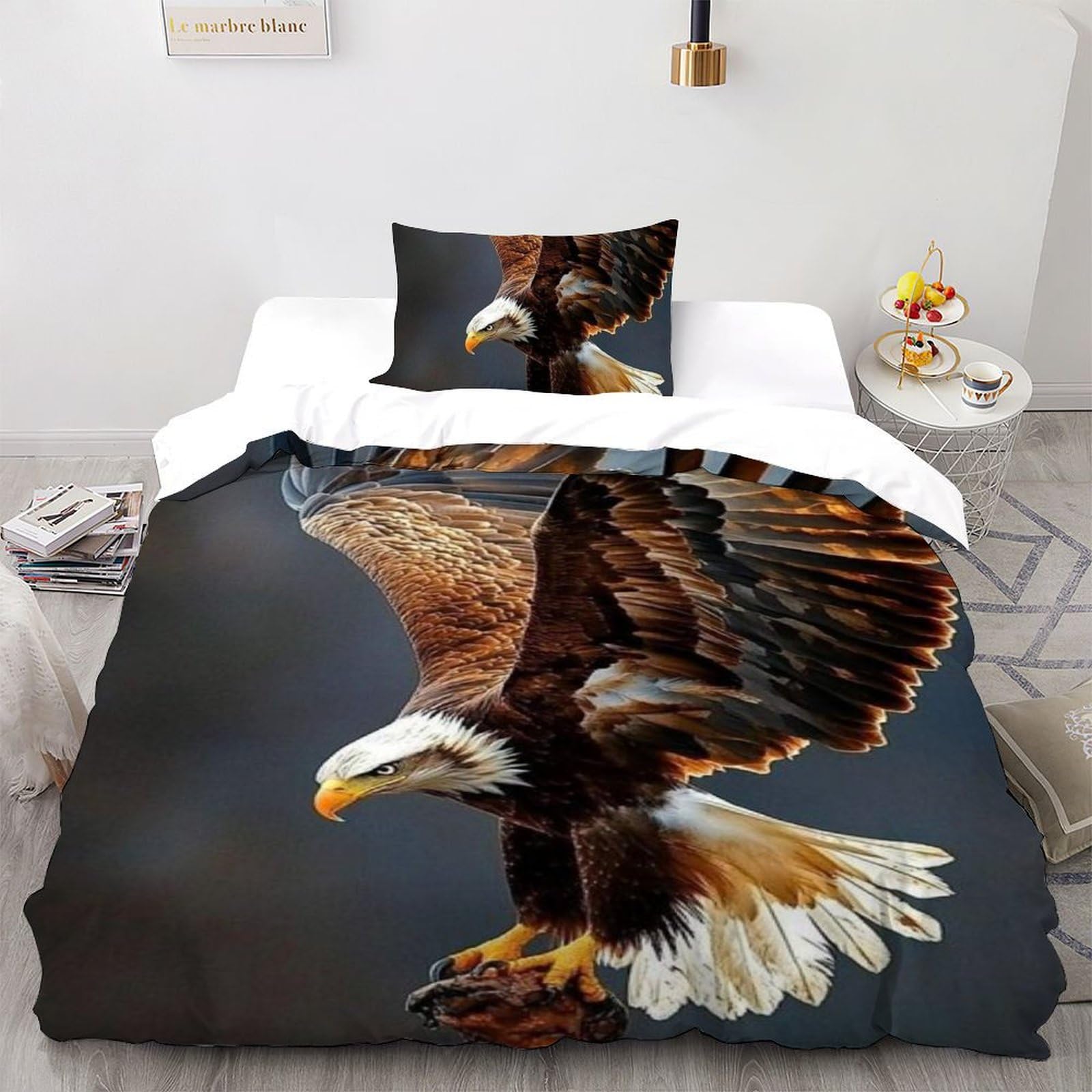 Housse de couette oiseaux imprimé 3D pour des nuits douces et apaisées